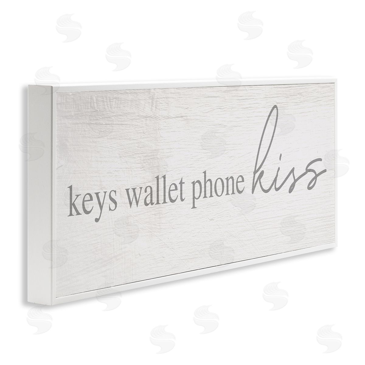 Stupell Studio Keys Wallet Phone Kiss Rustic Romantic Phrase