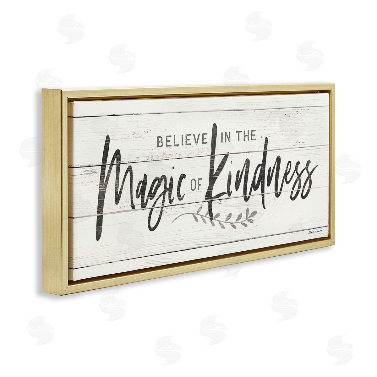 Stephanie Workman Marrott Believe Magic of Kindness Phrase Country Planked Pattern