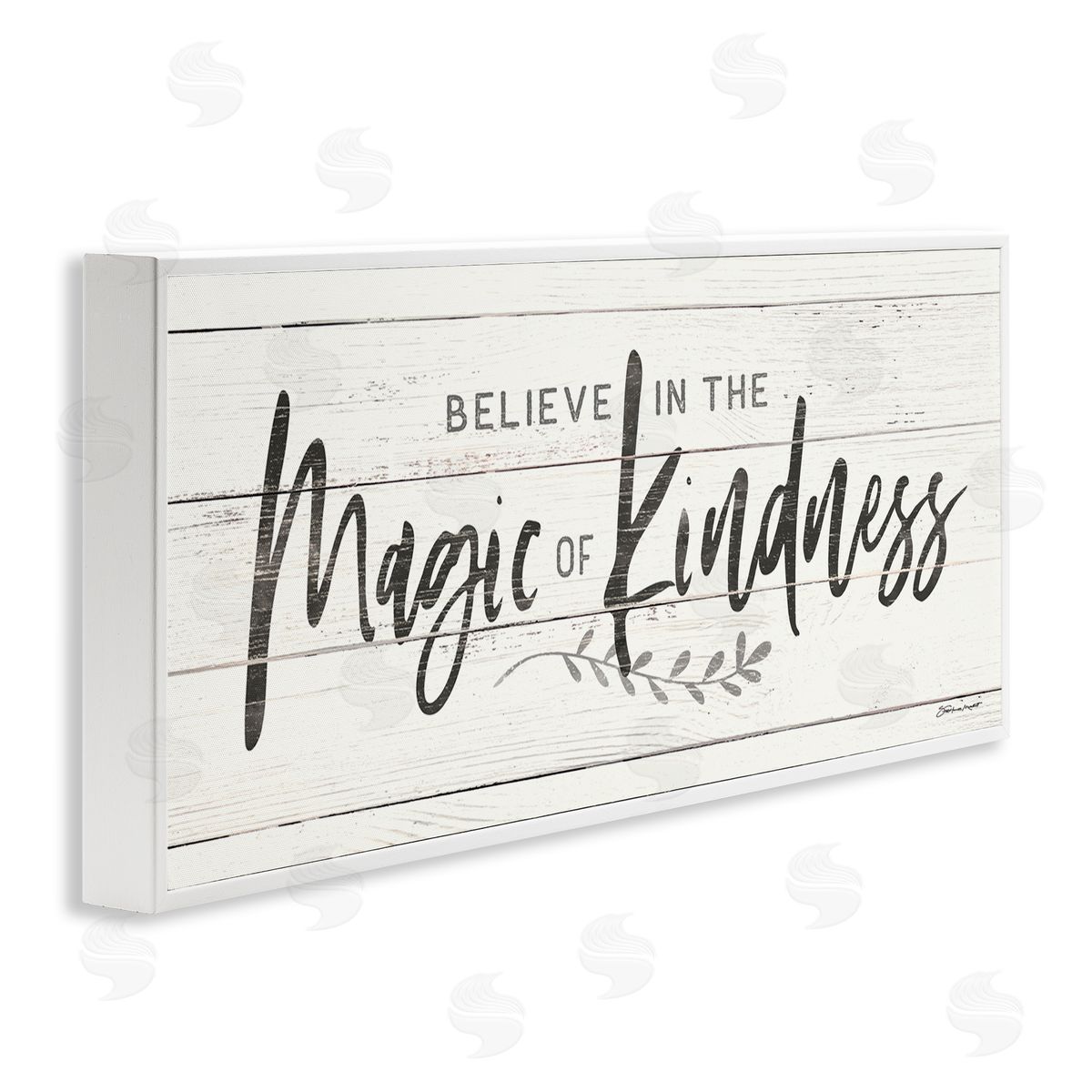Stephanie Workman Marrott Believe Magic of Kindness Phrase Country Planked Pattern