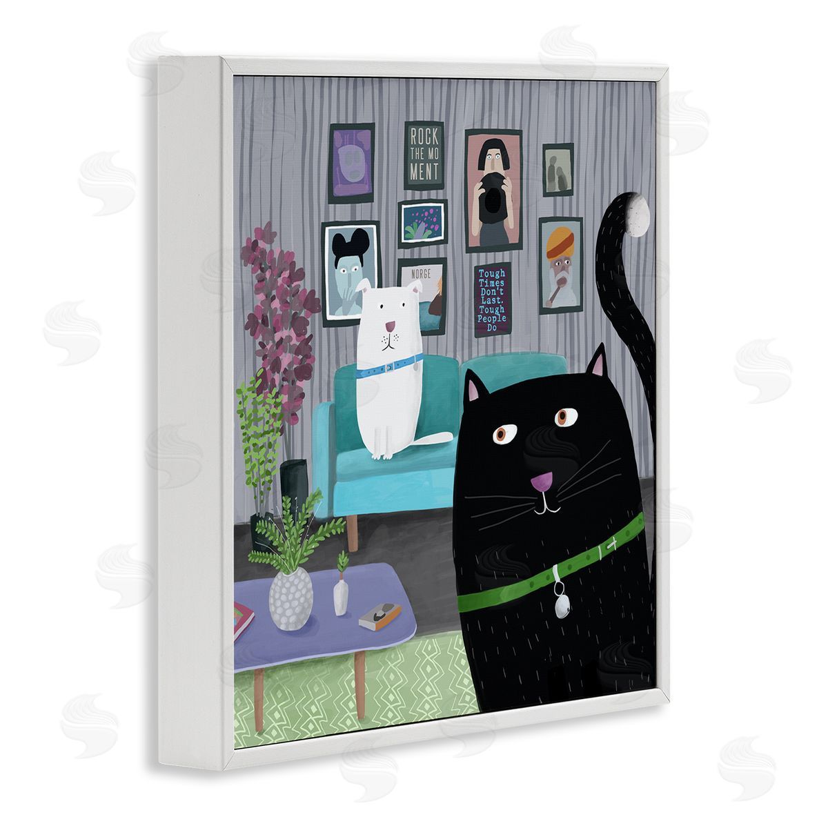 Carla Daly Rock the Moment Phrase Family Pet Living Room White Framed Glicee Wall Art Print
