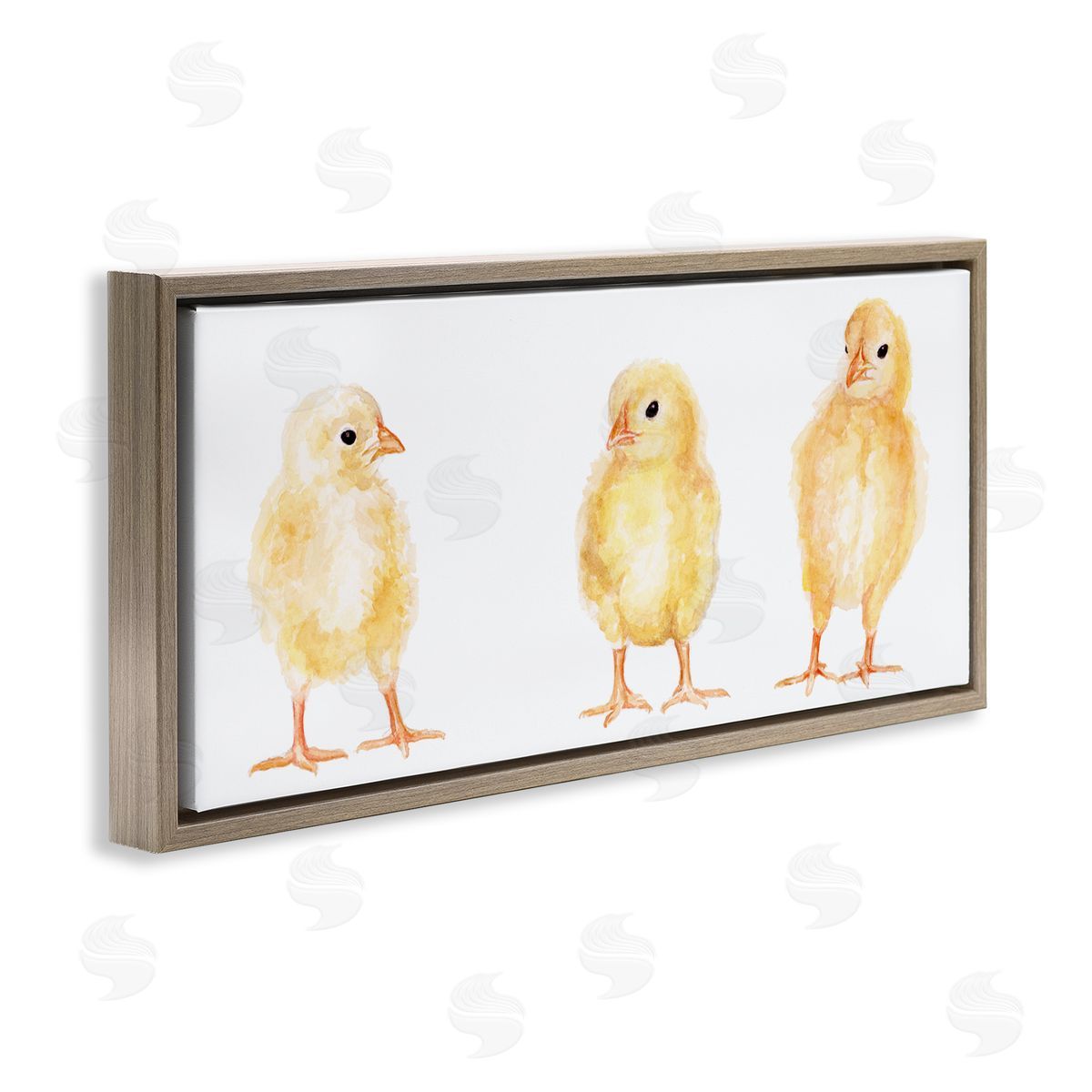 Fox Hollow Studios Baby Chick Trio Watercolor Portrait Kids' Wild Animals