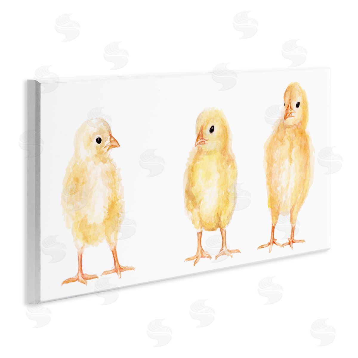 Fox Hollow Studios Baby Chick Trio Watercolor Portrait Kids' Wild Animals
