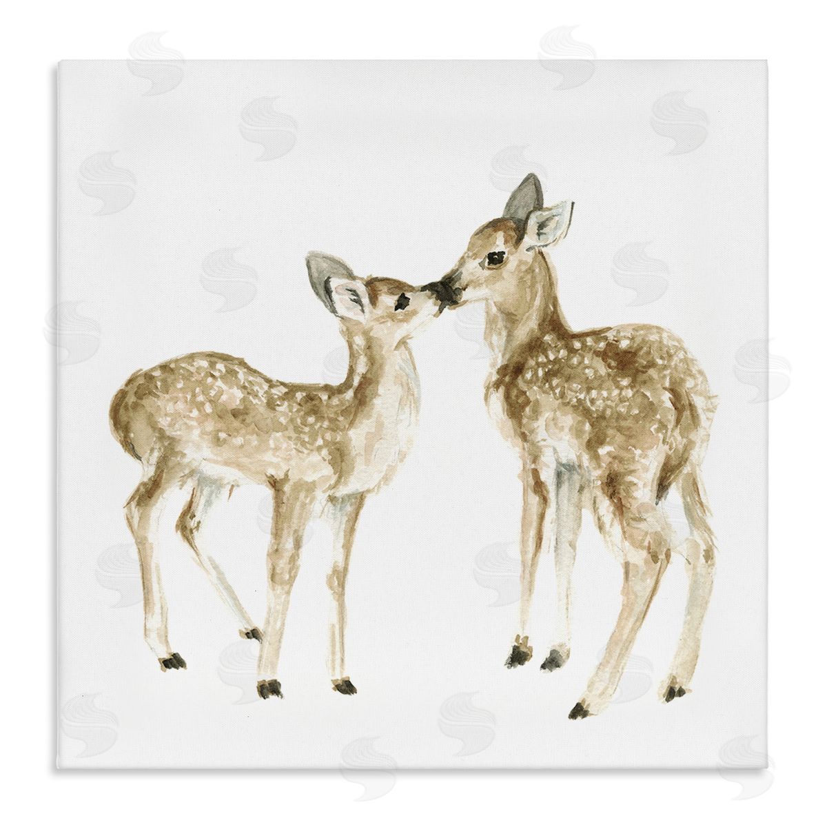 Fox Hollow Studios Baby Deer Fawn Watercolor Painting Kids' Nursery Animal Stretched Canvas Wall Art Print