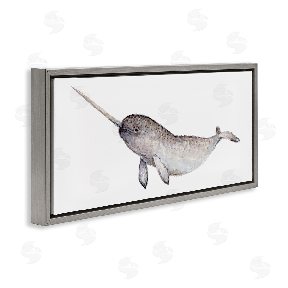 Fox Hollow Studios Baby Narwhal Watercolor Painting Children's Nursery Aquatic Animal