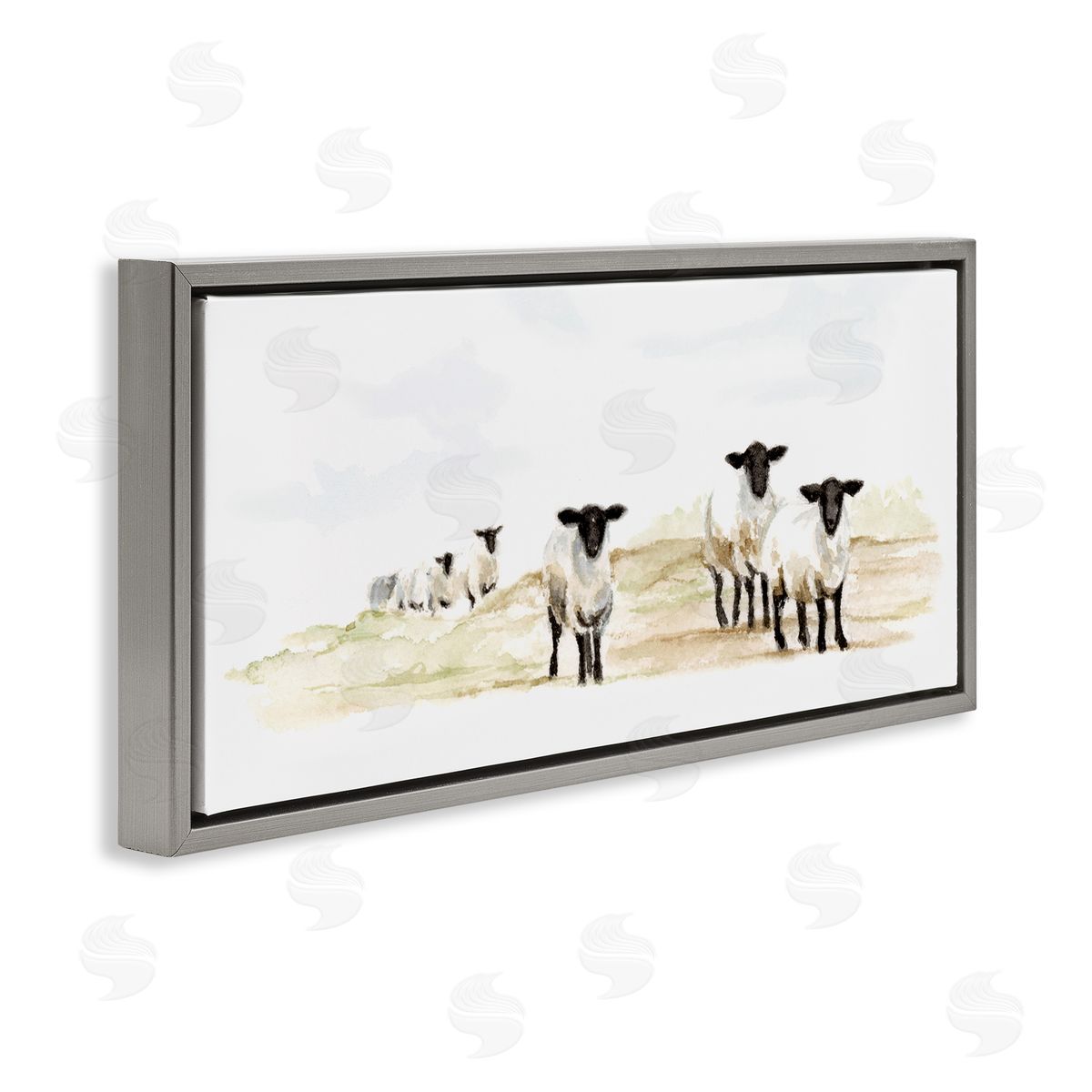 Fox Hollow Studios Sheep Farm Flock Children's Nursery Watercolor Painting
