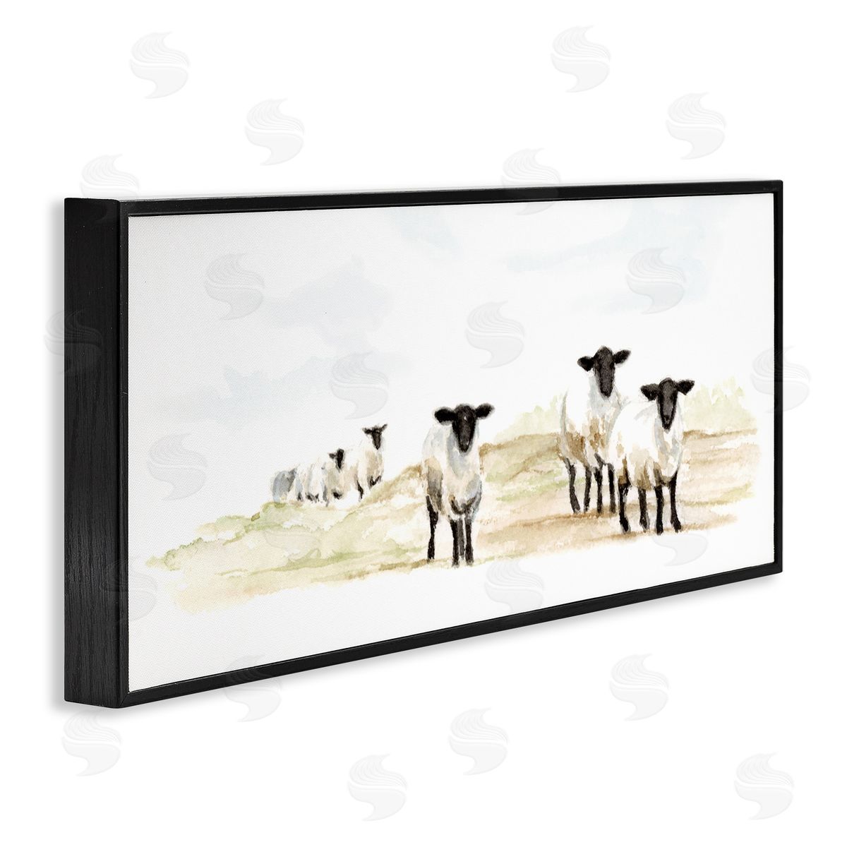 Fox Hollow Studios Sheep Farm Flock Children's Nursery Watercolor Painting