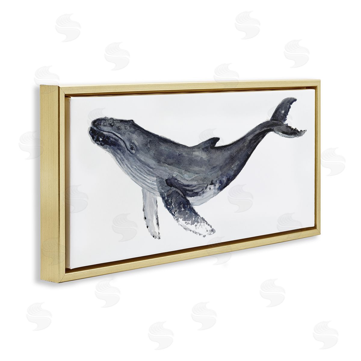 Fox Hollow Studios Humpback Whale Watercolor Painting Aquatic Animal Portrait