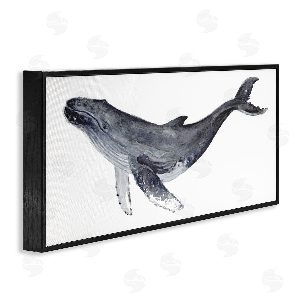 Fox Hollow Studios Humpback Whale Watercolor Painting Aquatic Animal Portrait