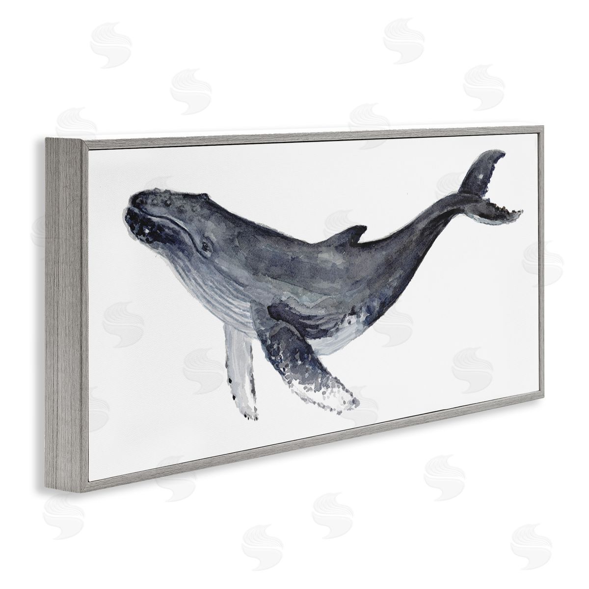 Fox Hollow Studios Humpback Whale Watercolor Painting Aquatic Animal Portrait