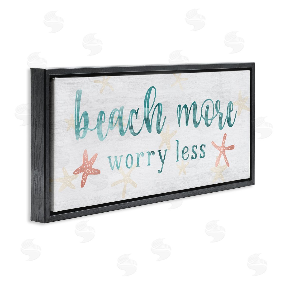 Natalie Carpentieri Beach More Worry Less Nautical Sign Red Starfish