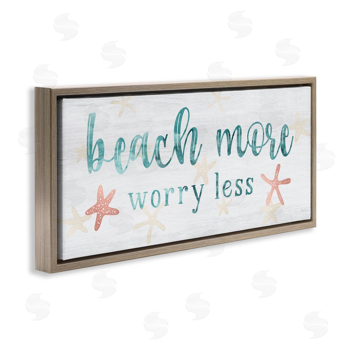 Natalie Carpentieri Beach More Worry Less Nautical Sign Red Starfish
