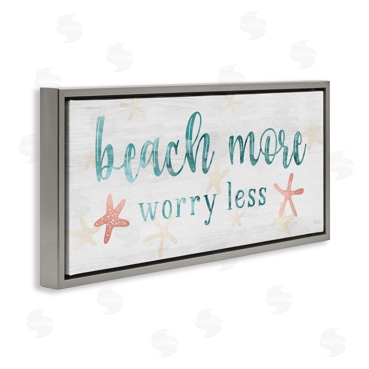 Natalie Carpentieri Beach More Worry Less Nautical Sign Red Starfish