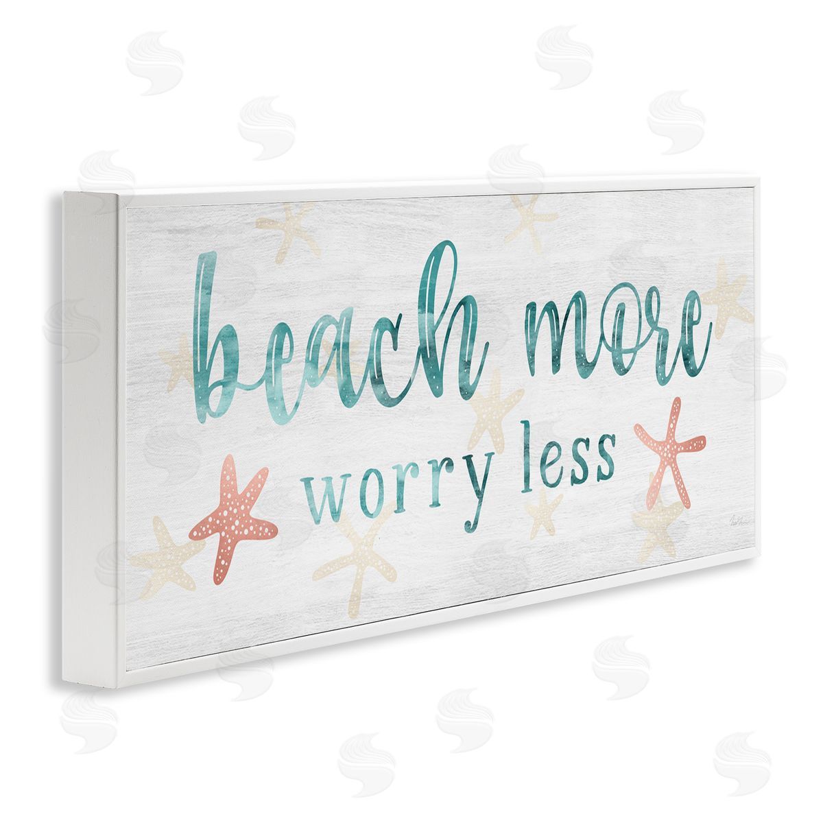 Natalie Carpentieri Beach More Worry Less Nautical Sign Red Starfish