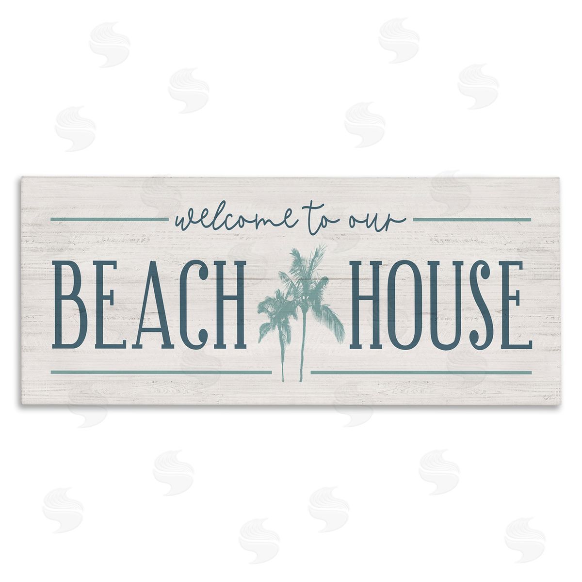 Natalie Carpentieri Welcome to Beach House Sign Blue Palm Trees
