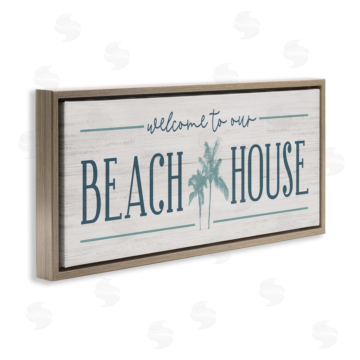 Natalie Carpentieri Welcome to Beach House Sign Blue Palm Trees