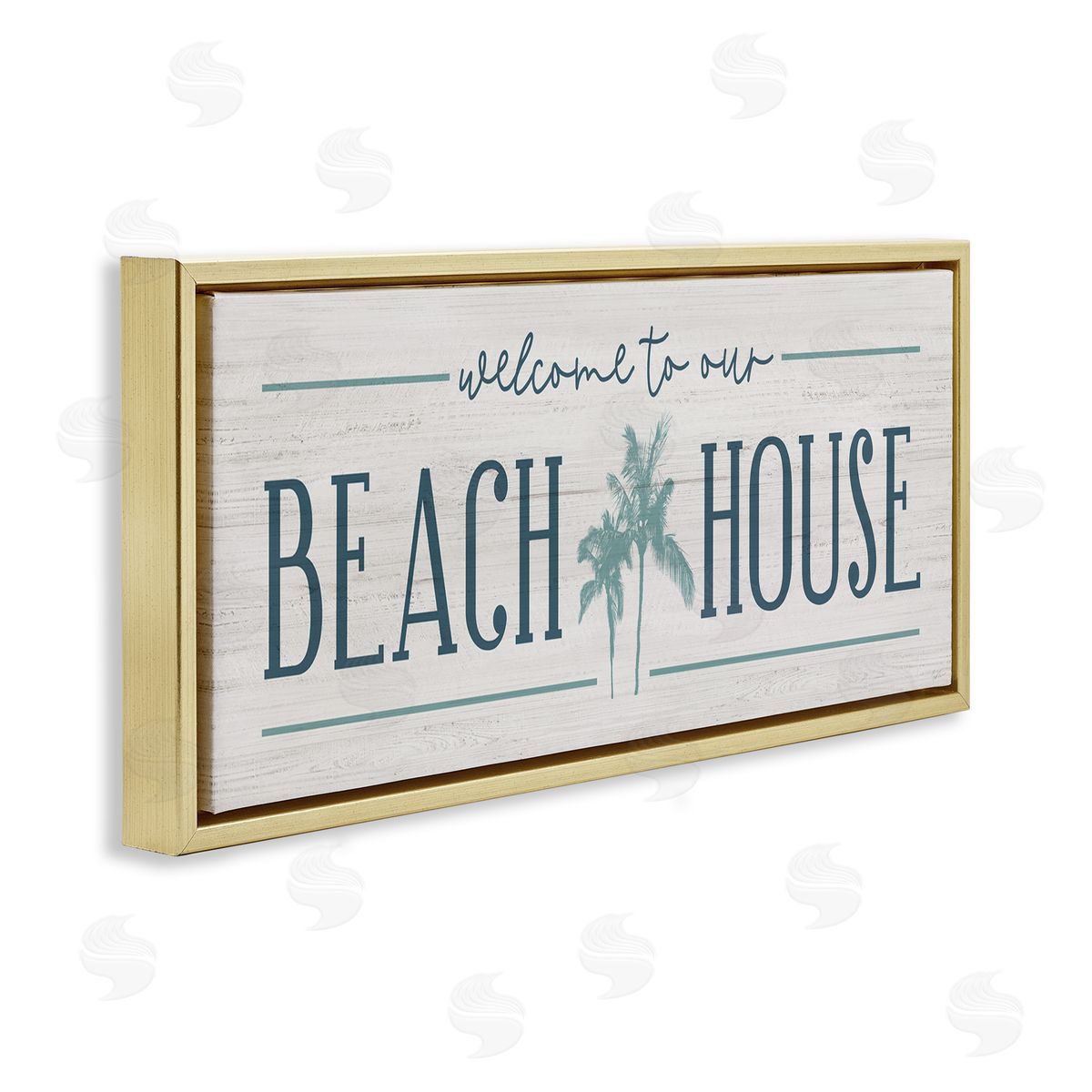 Natalie Carpentieri Welcome to Beach House Sign Blue Palm Trees
