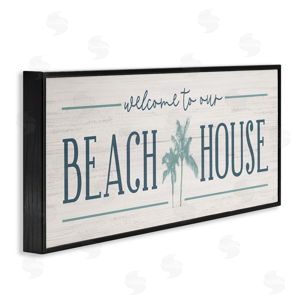 Natalie Carpentieri Welcome to Beach House Sign Blue Palm Trees