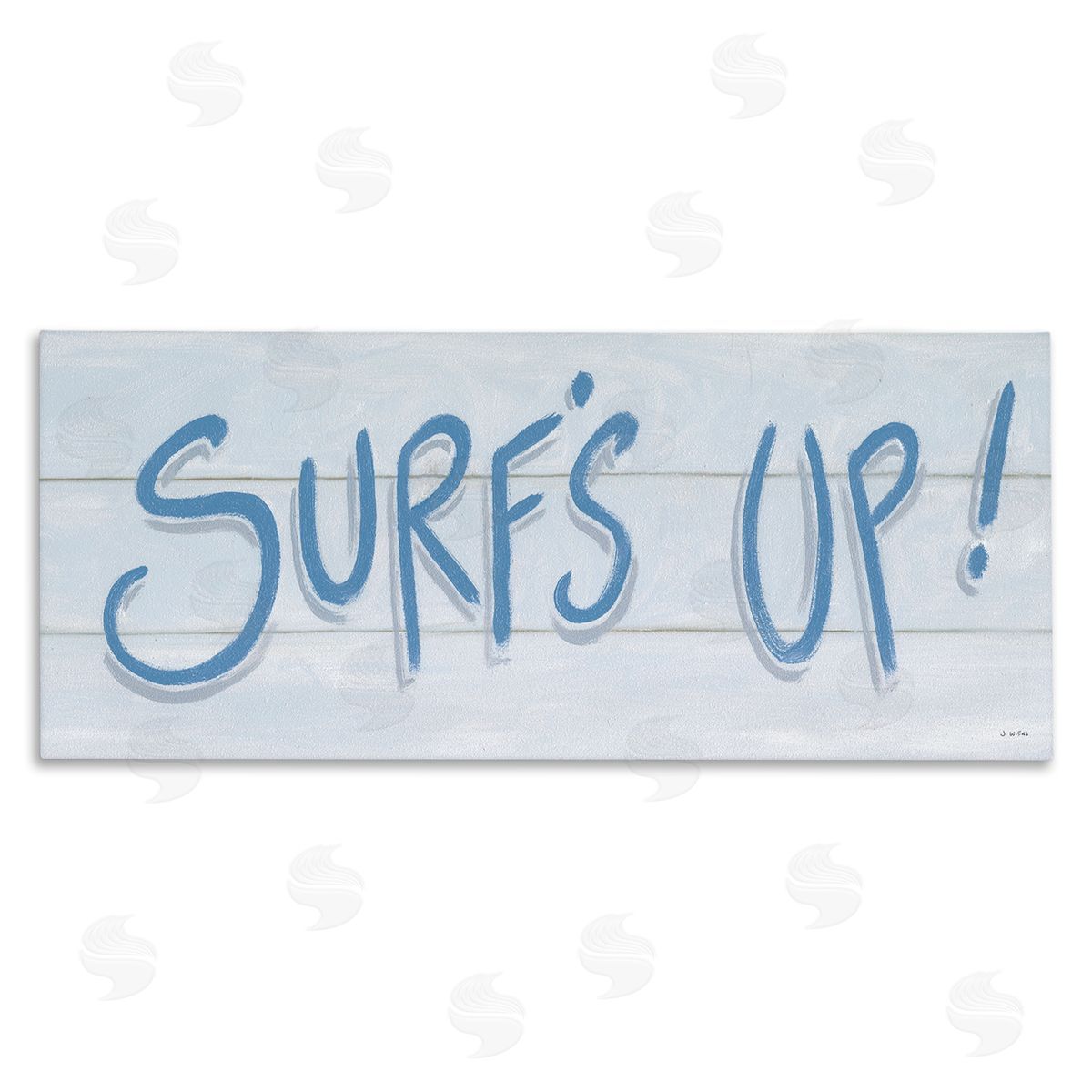 James Wiens Surf's Up Nautical Beach Phrase Soft Blue Typography