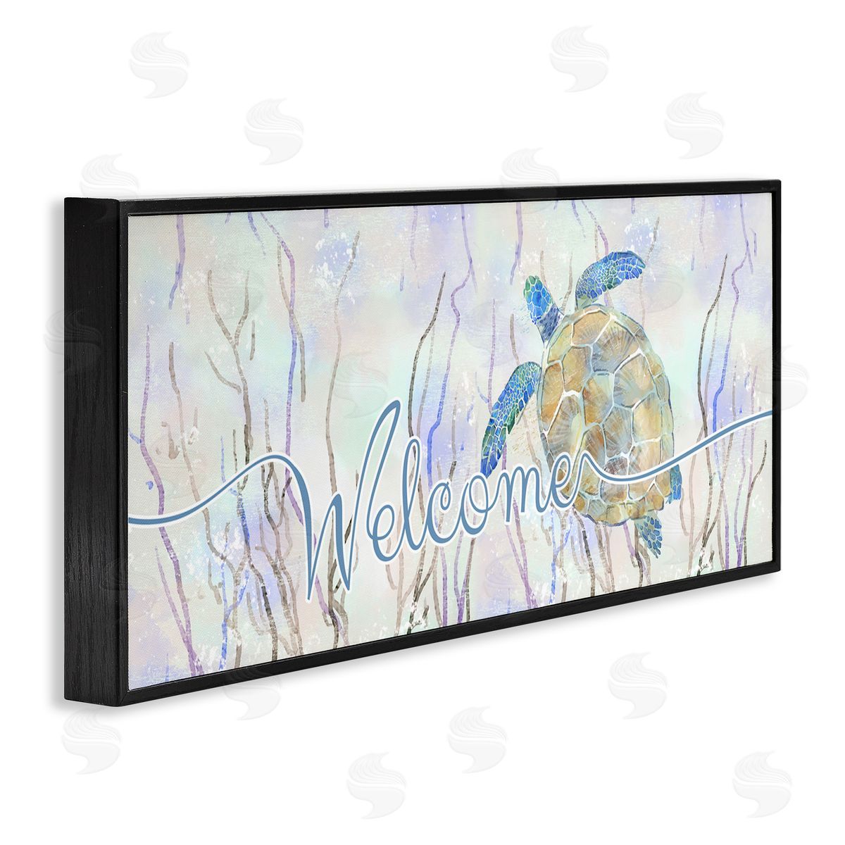 Ziwei Li Welcome Greeting Blue Tropical Sea Tortoise Waters 