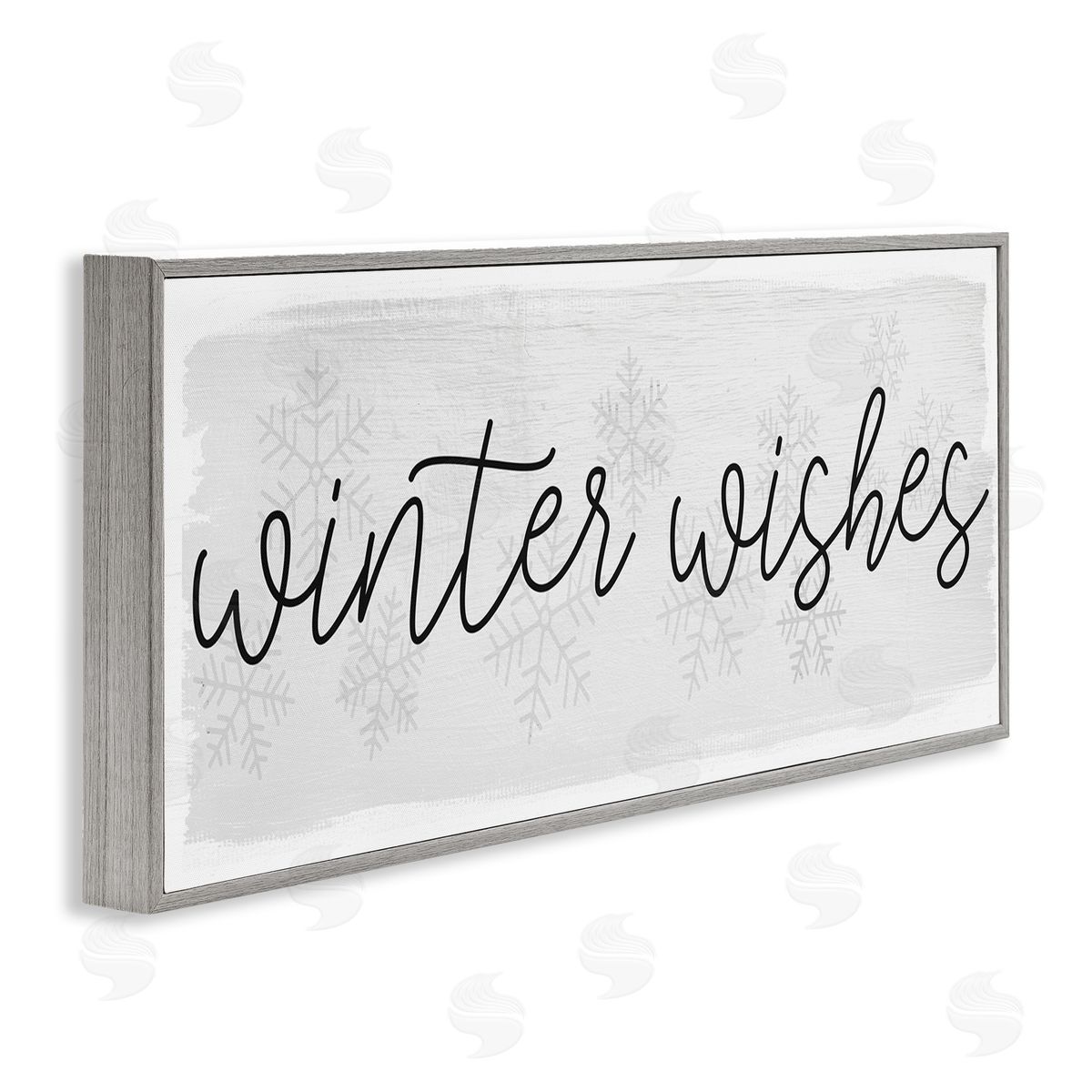 Winter Wishes Sentiment Grey Frame Print Wall Art, Home Decor by Stupell Studio
