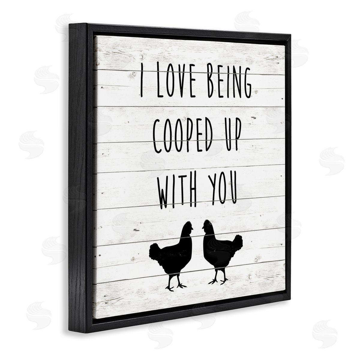 SunDance Group LLC Love Being Cooped Up With You Romantic Phrase Black Floating Frame Canvas Wall Art Print