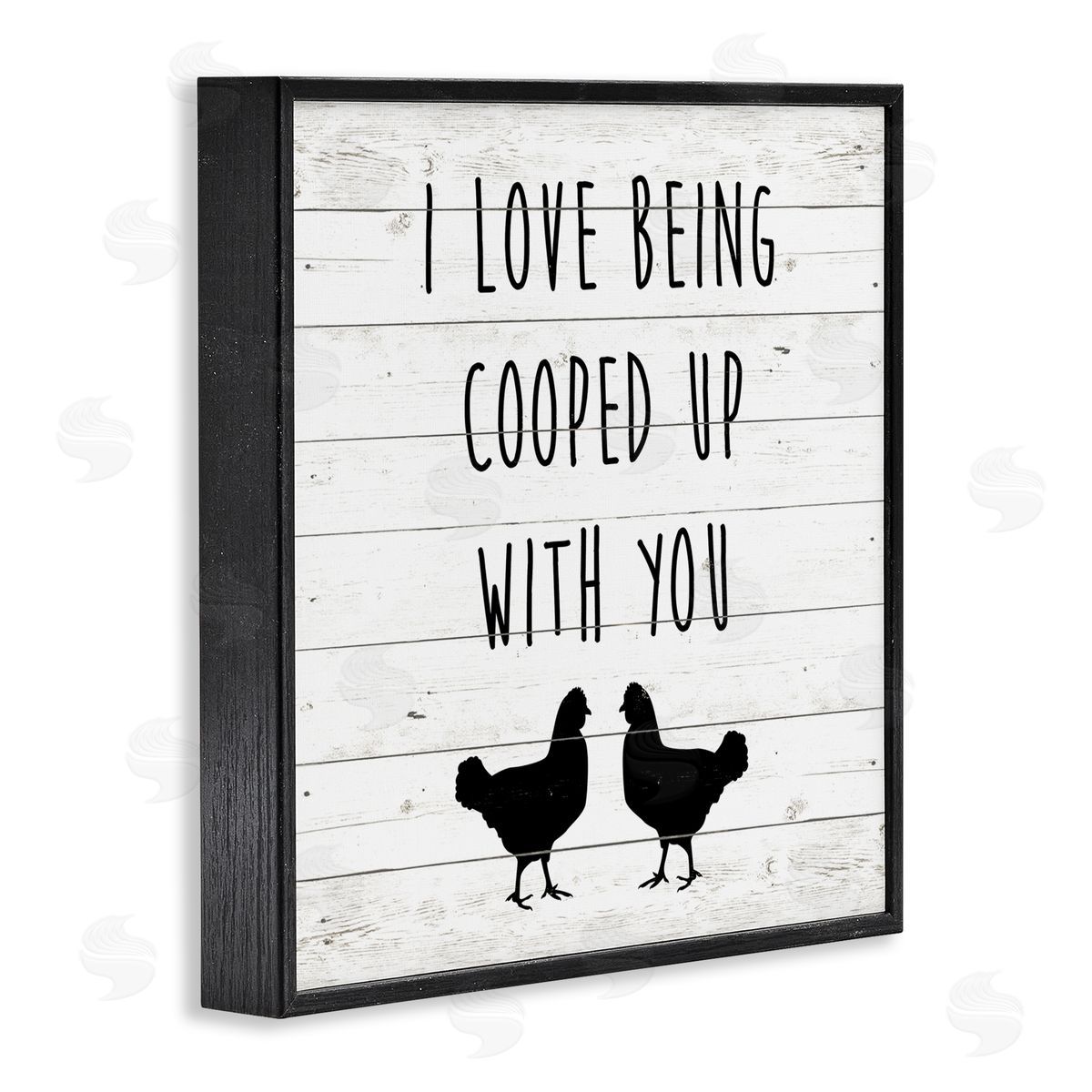 SunDance Group LLC Love Being Cooped Up With You Romantic Phrase Black Framed Glicee Wall Art Print