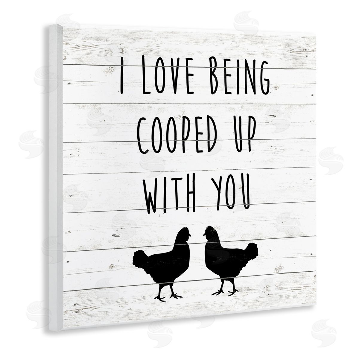 SunDance Group LLC Love Being Cooped Up With You Romantic Phrase Wooden Wall Plaque Art Print