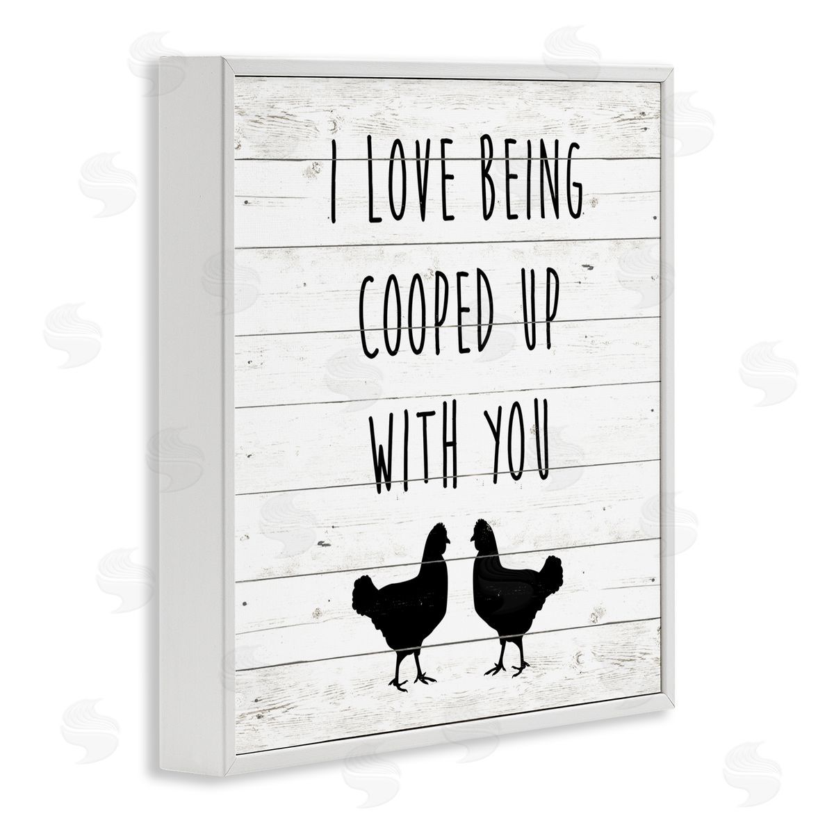 SunDance Group LLC Love Being Cooped Up With You Romantic Phrase White Framed Glicee Wall Art Print