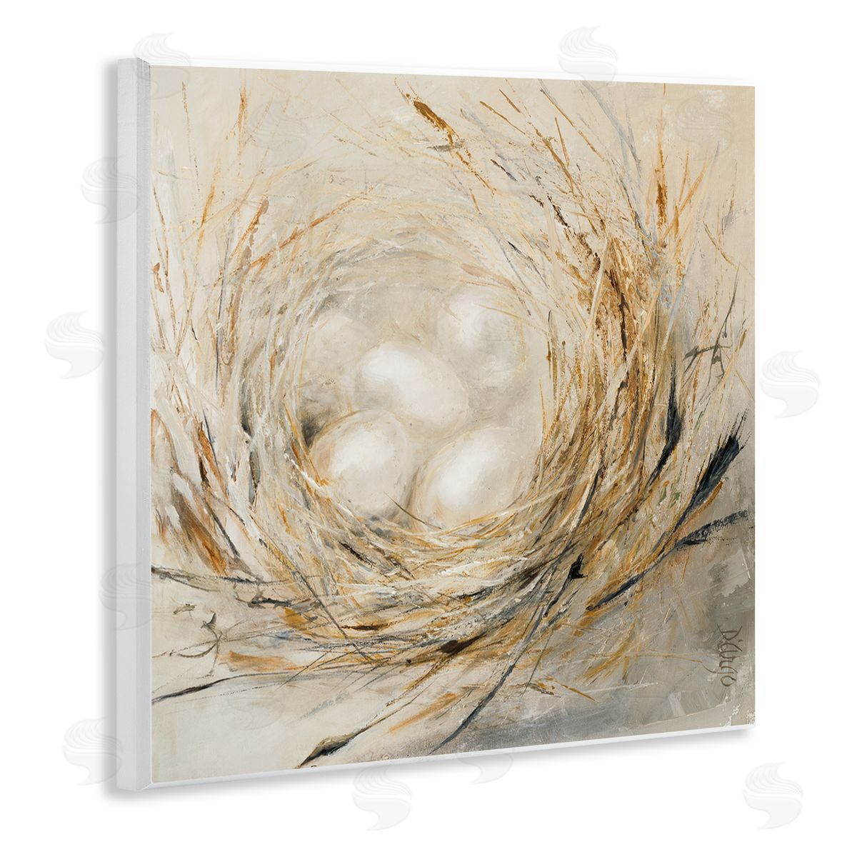 Dina D'Argo Abstract Bird Egg Nest Wooden Wall Plaque Art Print