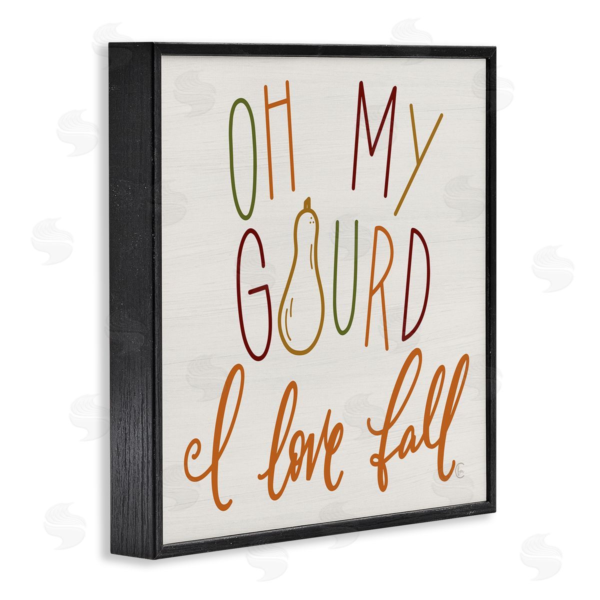 Fearfully Made Creations Oh My Gourd I Love Fall Funny Phrase Black Framed Glicee Wall Art Print
