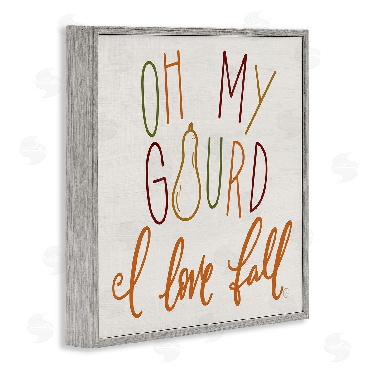 Fearfully Made Creations Oh My Gourd I Love Fall Funny Phrase Gray Framed Glicee Wall Art Print