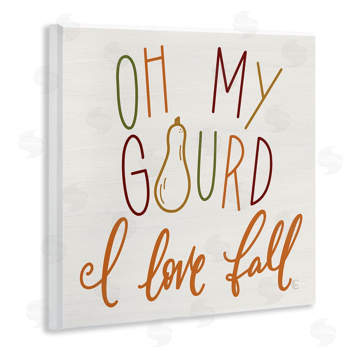 Fearfully Made Creations Oh My Gourd I Love Fall Funny Phrase Wooden Wall Plaque Art Print