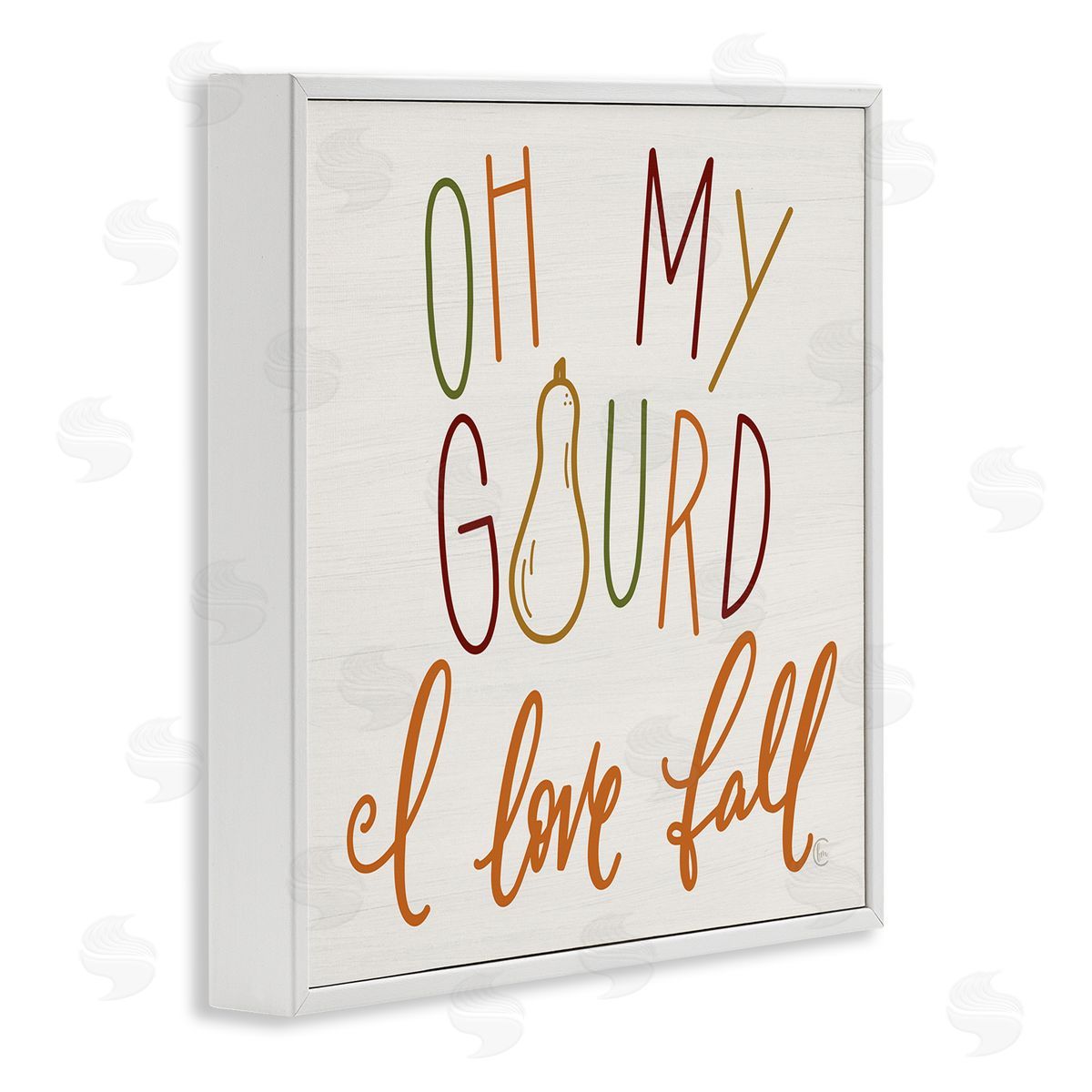 Fearfully Made Creations Oh My Gourd I Love Fall Funny Phrase White Framed Glicee Wall Art Print