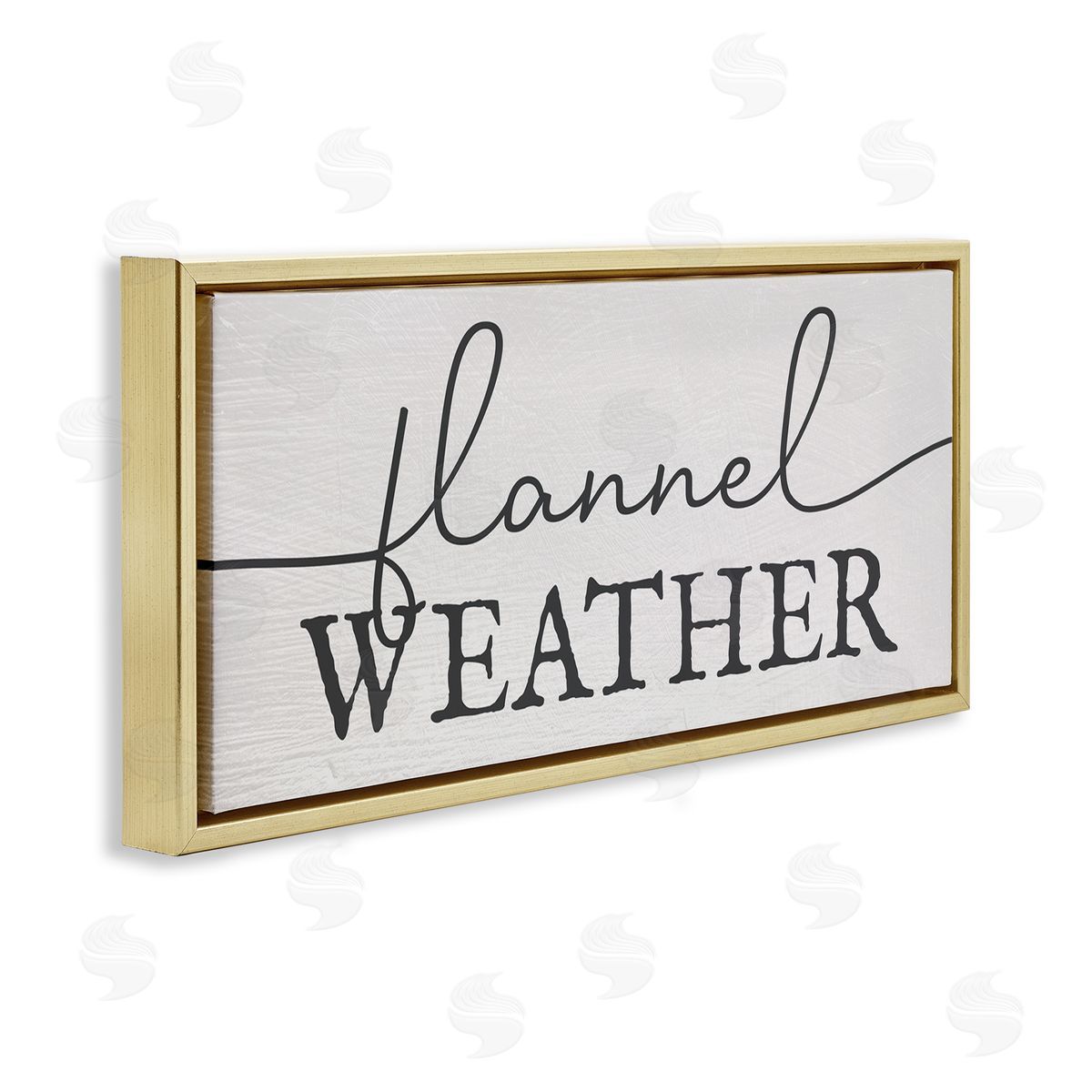 Stupell Studio Flannel Weather Phrase Minimal Text Black Off-White