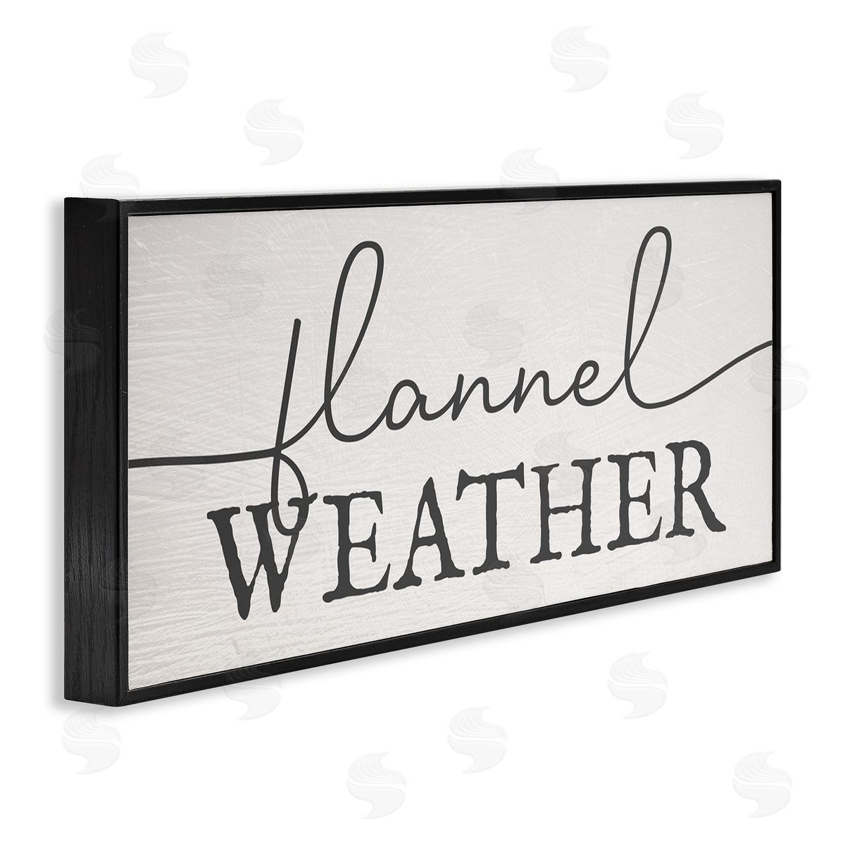 Stupell Studio Flannel Weather Phrase Minimal Text Black Off-White