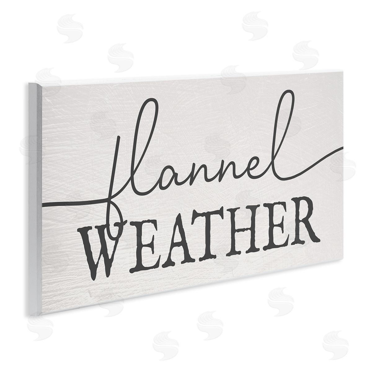 Stupell Studio Flannel Weather Phrase Minimal Text Black Off-White
