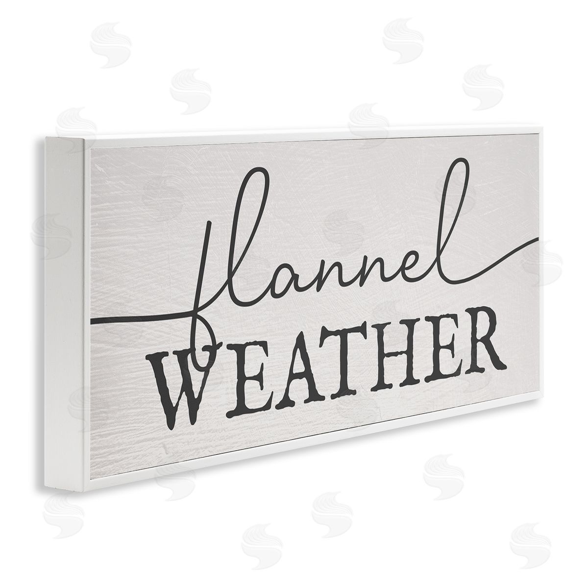Stupell Studio Flannel Weather Phrase Minimal Text Black Off-White