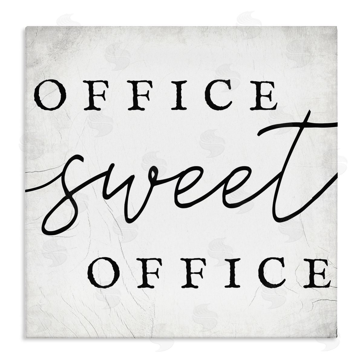Stupell Studio Office Sweet Office Phrase Minimal Black White Typography Stretched Canvas Wall Art Print