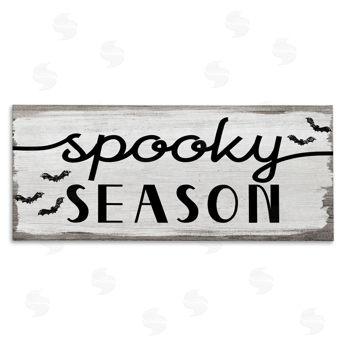 Stupell Studio Spooky Season Sign Black Bats Halloween Phrase