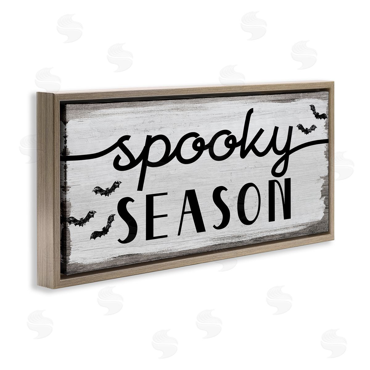 Stupell Studio Spooky Season Sign Black Bats Halloween Phrase
