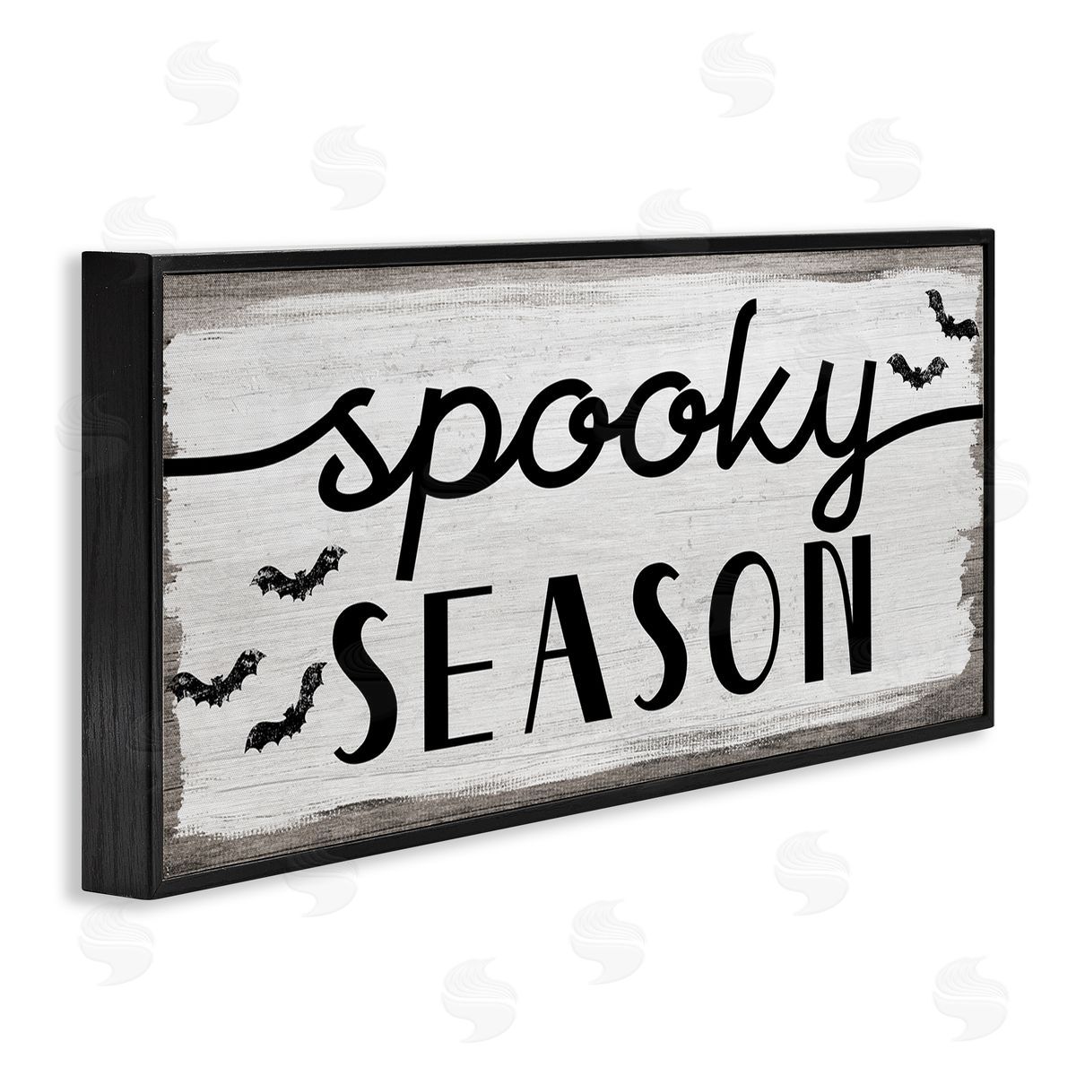 Stupell Studio Spooky Season Sign Black Bats Halloween Phrase