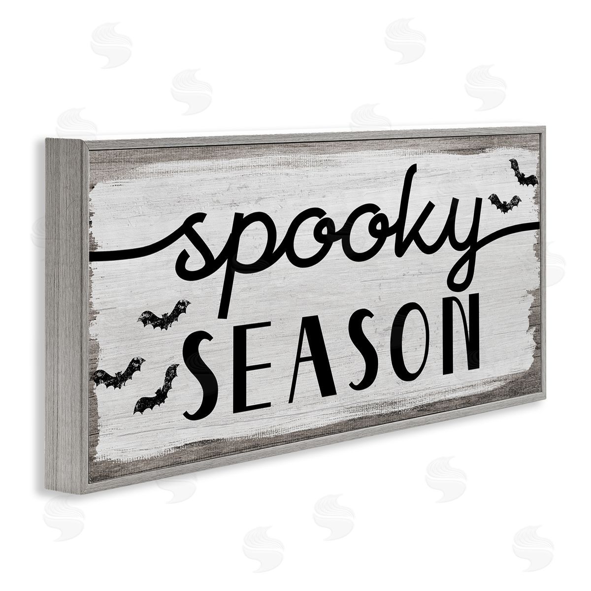 Stupell Studio Spooky Season Sign Black Bats Halloween Phrase