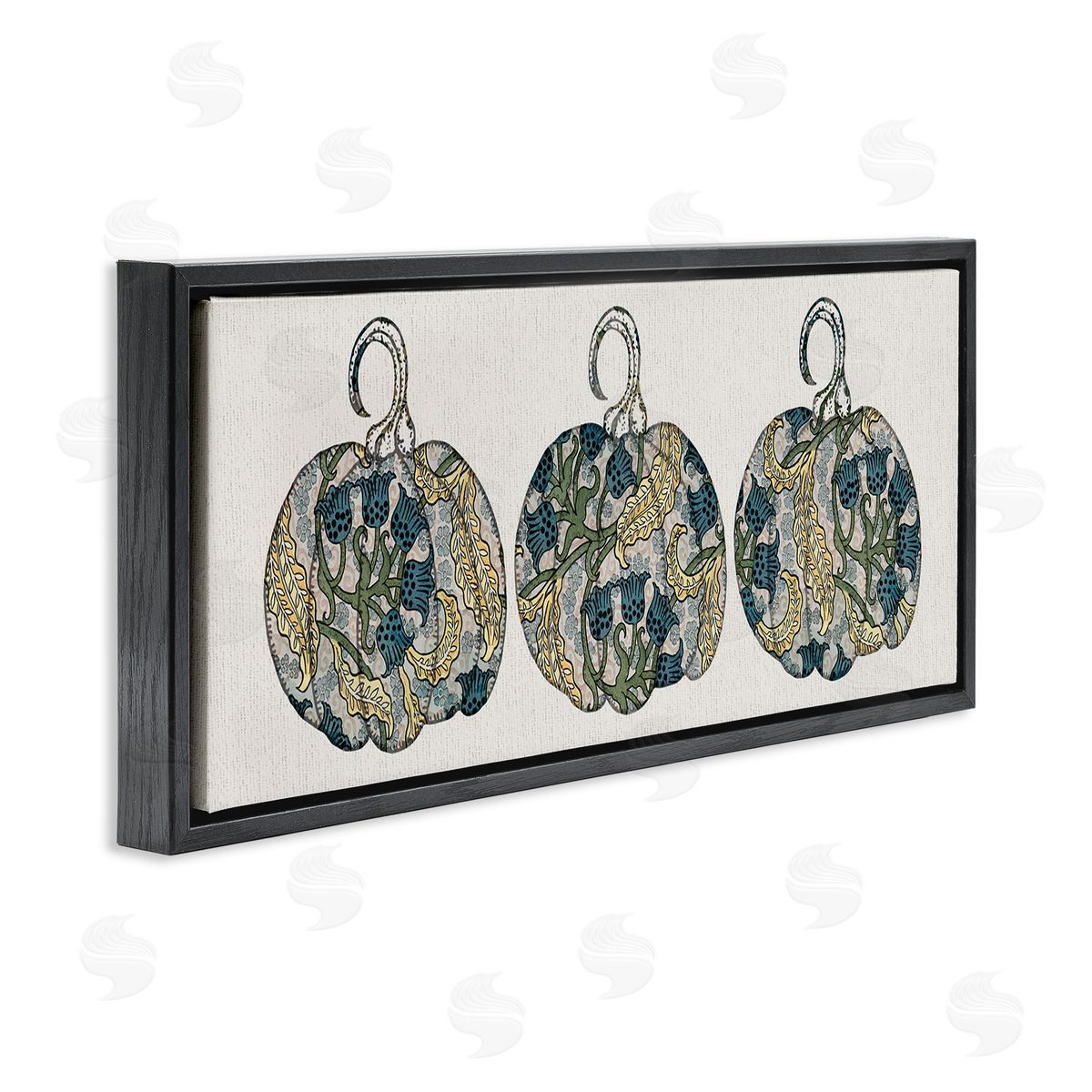 Stupell Studio Paisley Pattern Pumpkin Trio Bluebell Floral Illustration