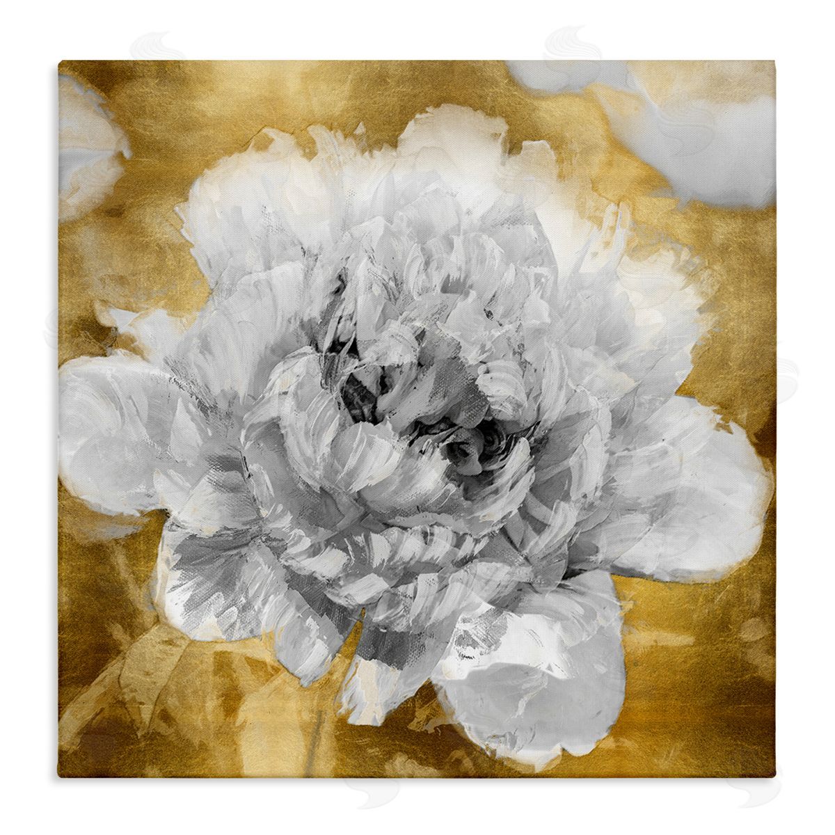 Shawna Sullivan Muted Peony Floral Blossoming Glam Flower Painting Stretched Canvas Wall Art Print