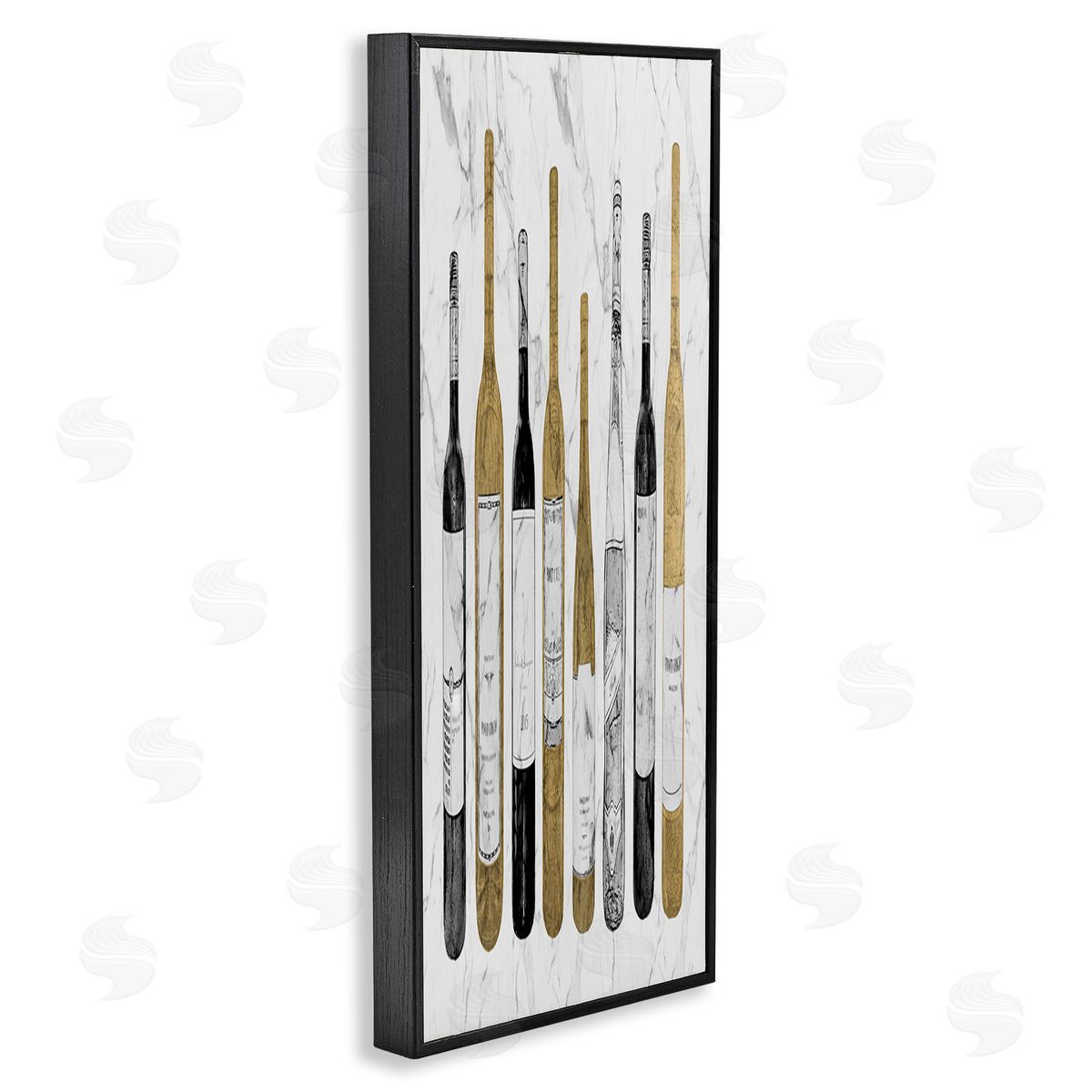 Natalie Carpentieri Traditional Wine Bottle Illustrations Glam Marble Pattern