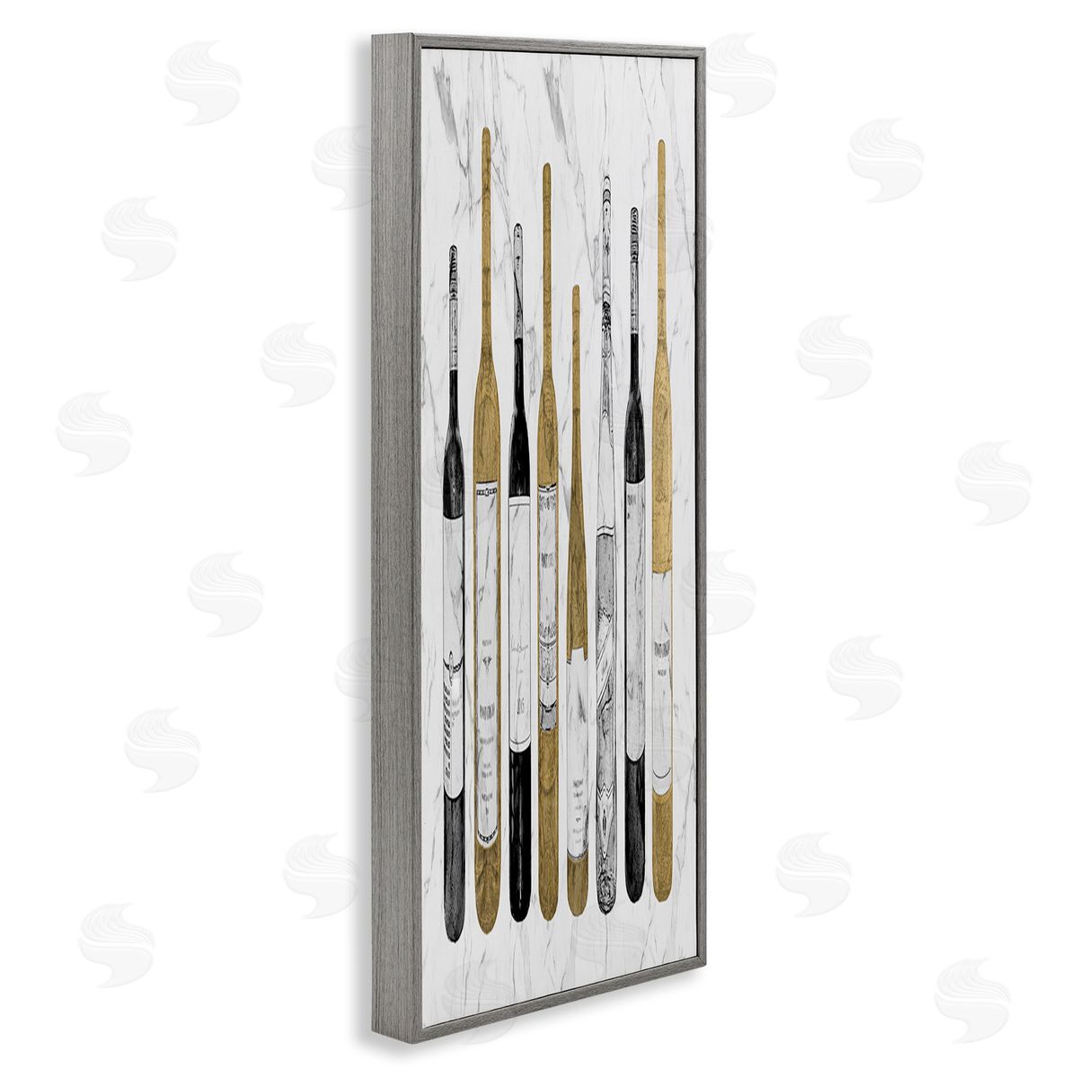 Natalie Carpentieri Traditional Wine Bottle Illustrations Glam Marble Pattern