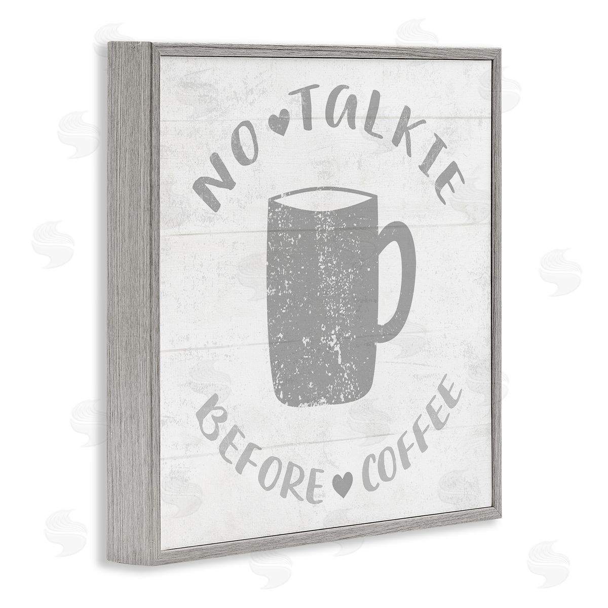 Stupell Studio No Talkie Before Coffee Phrase Grey Drink Mug Gray Framed Glicee Wall Art Print