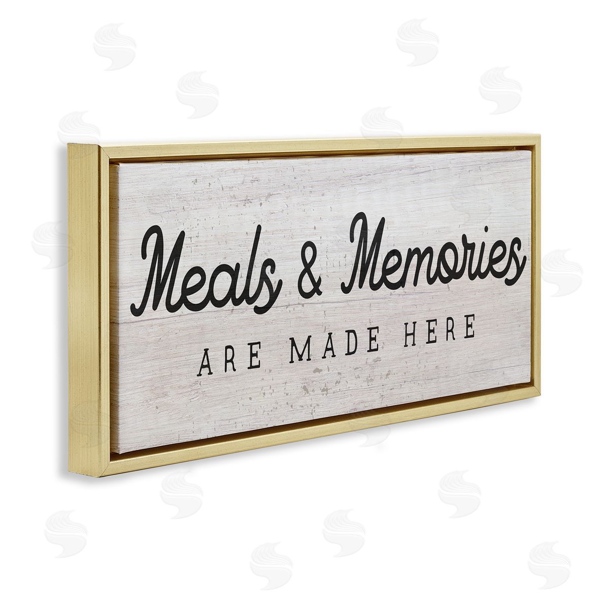 Meals & Memories Kitchen Sign Gold Floating Frame Canvas Wall Art, Home Decor by Stupell Studio