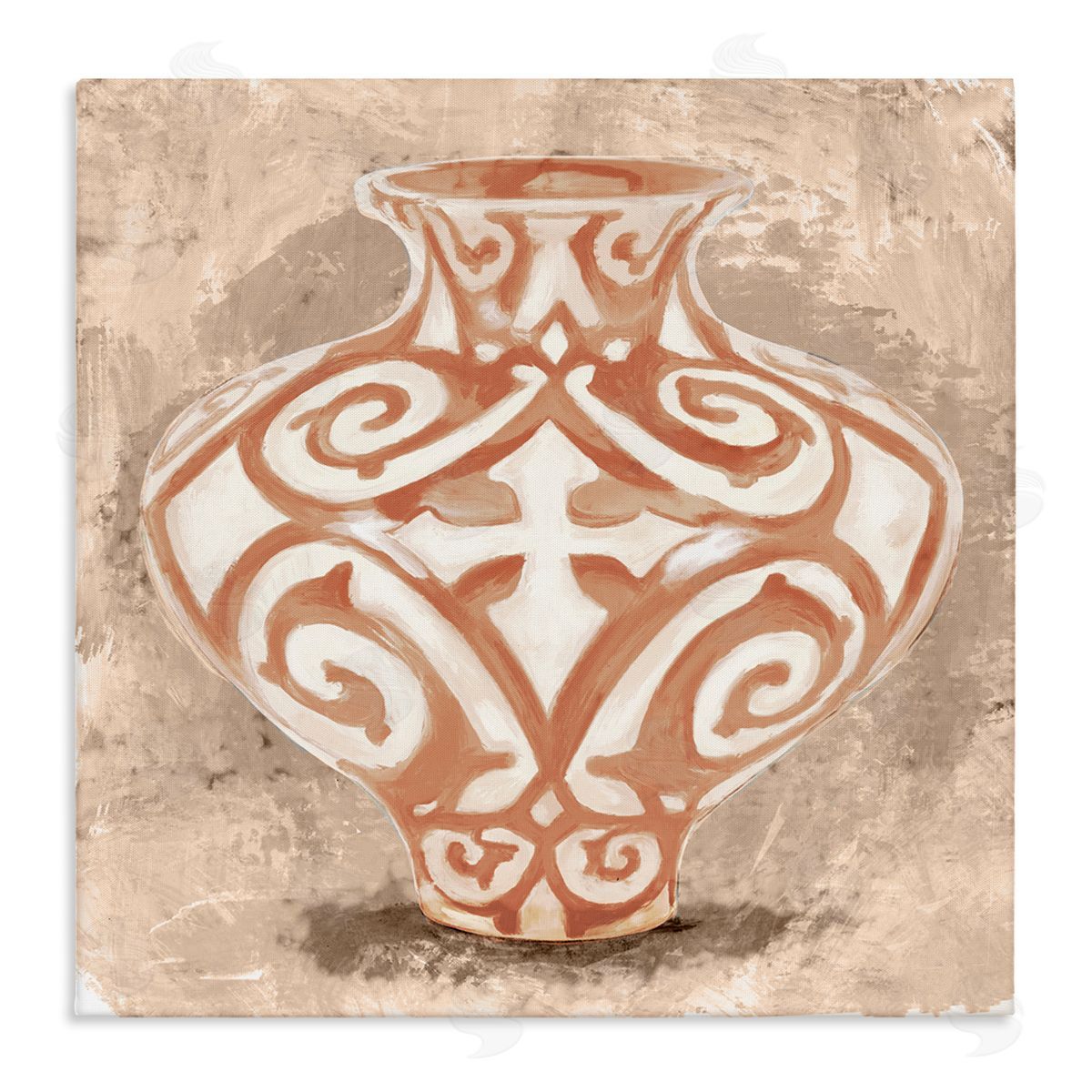 Stupell Studio Modern Urn Still Life Abstract Shape Pattern Stretched Canvas Wall Art Print