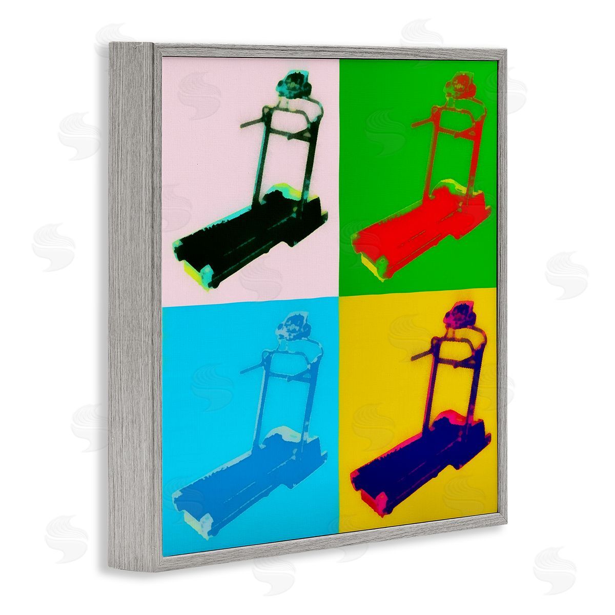 Daniel Sproul Abstract Treadmill Pop Art Modern Exercise Interpretation Gray Framed Glicee Wall Art Print